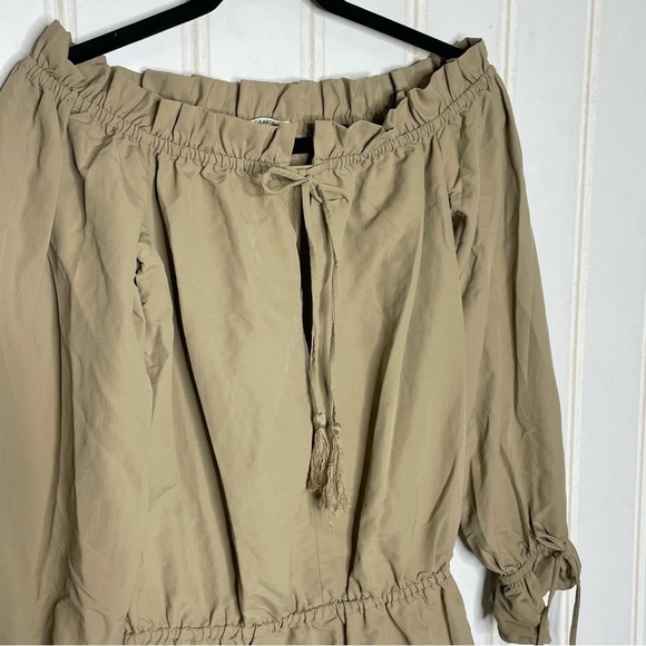 Tularosa X Revolve Taupe Falon Dress Elastic Waist 897 - Picture 5 of 11